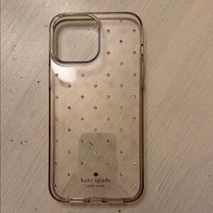 kate spade Clear Case with Pink Accents for iPhone 13 Pro Max